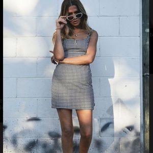 Reformation black and white gingham dress